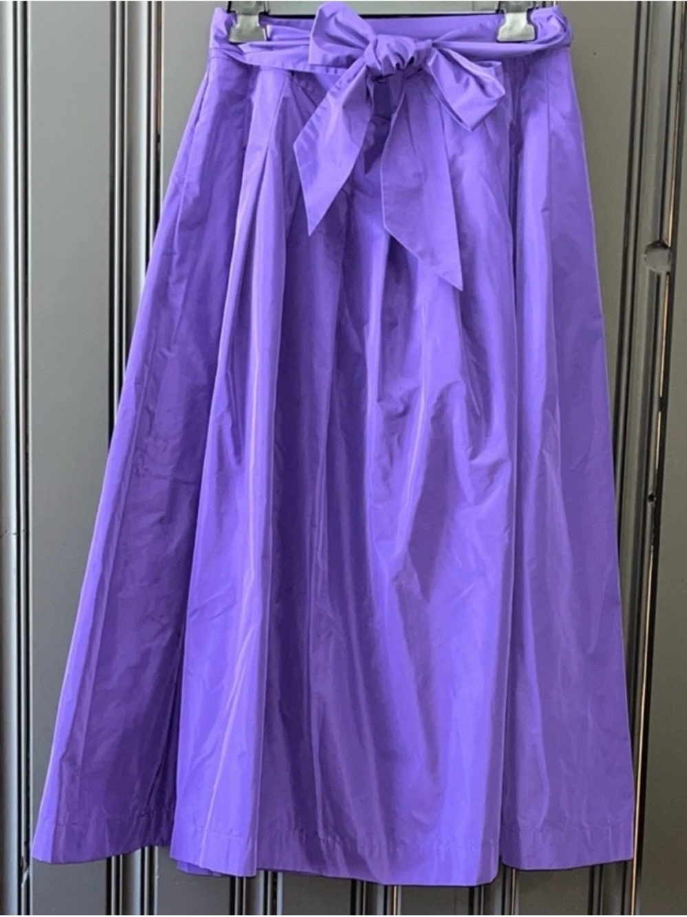 Talbots Vibrant Purple Full A-Line Skirt with Waist Tie